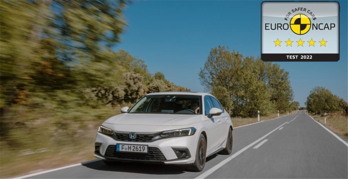 Το νέο Honda Civic e:hev βαθμολογήθηκε με πέντε αστέρια στις πρόσφατες δοκιμές του EURO NCAP